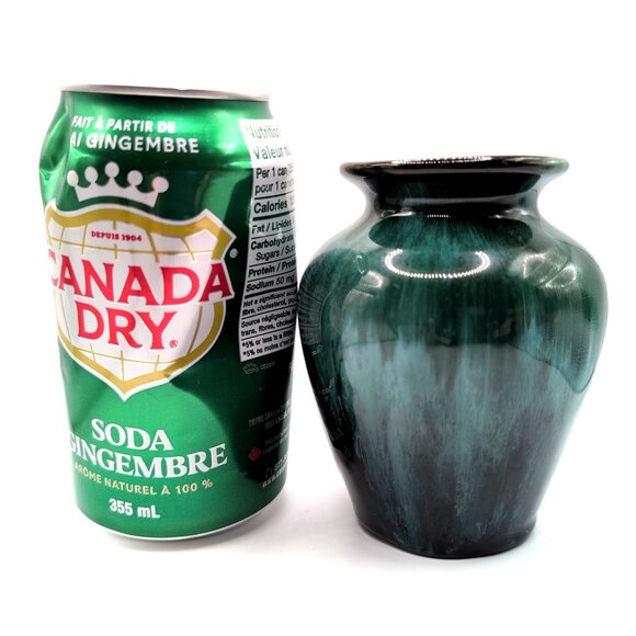 Set of 2 Vtg Blue Mountain Pottery Vases 4x3.5" Retro Drip Glaze Unmarked VGC - Picture 6 of 6